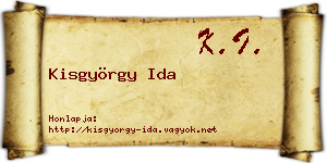 Kisgyörgy Ida névjegykártya