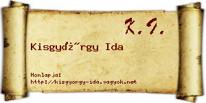 Kisgyörgy Ida névjegykártya