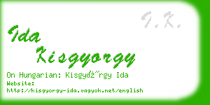 ida kisgyorgy business card